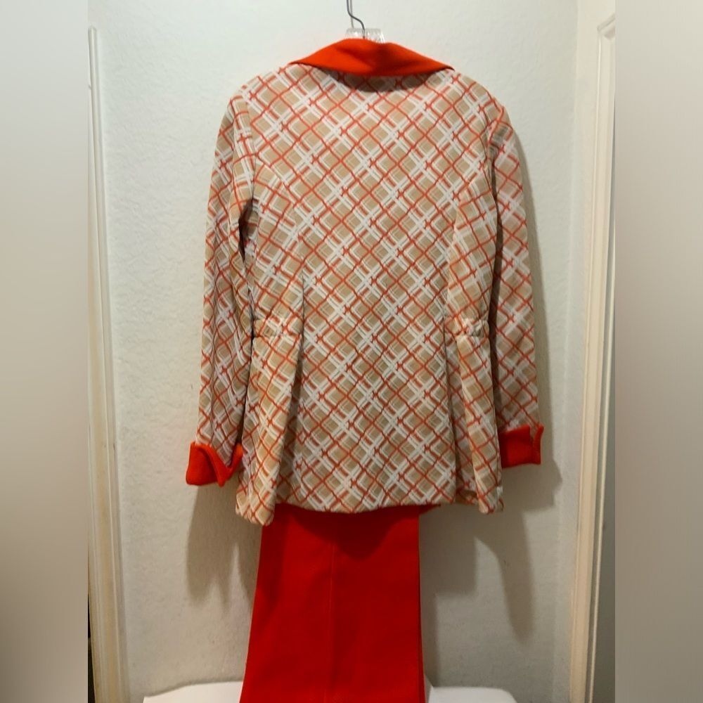 VINTAGE Mr. Bob of California 12  red  & cream Plaid Long Suits - Picture 5 of 14